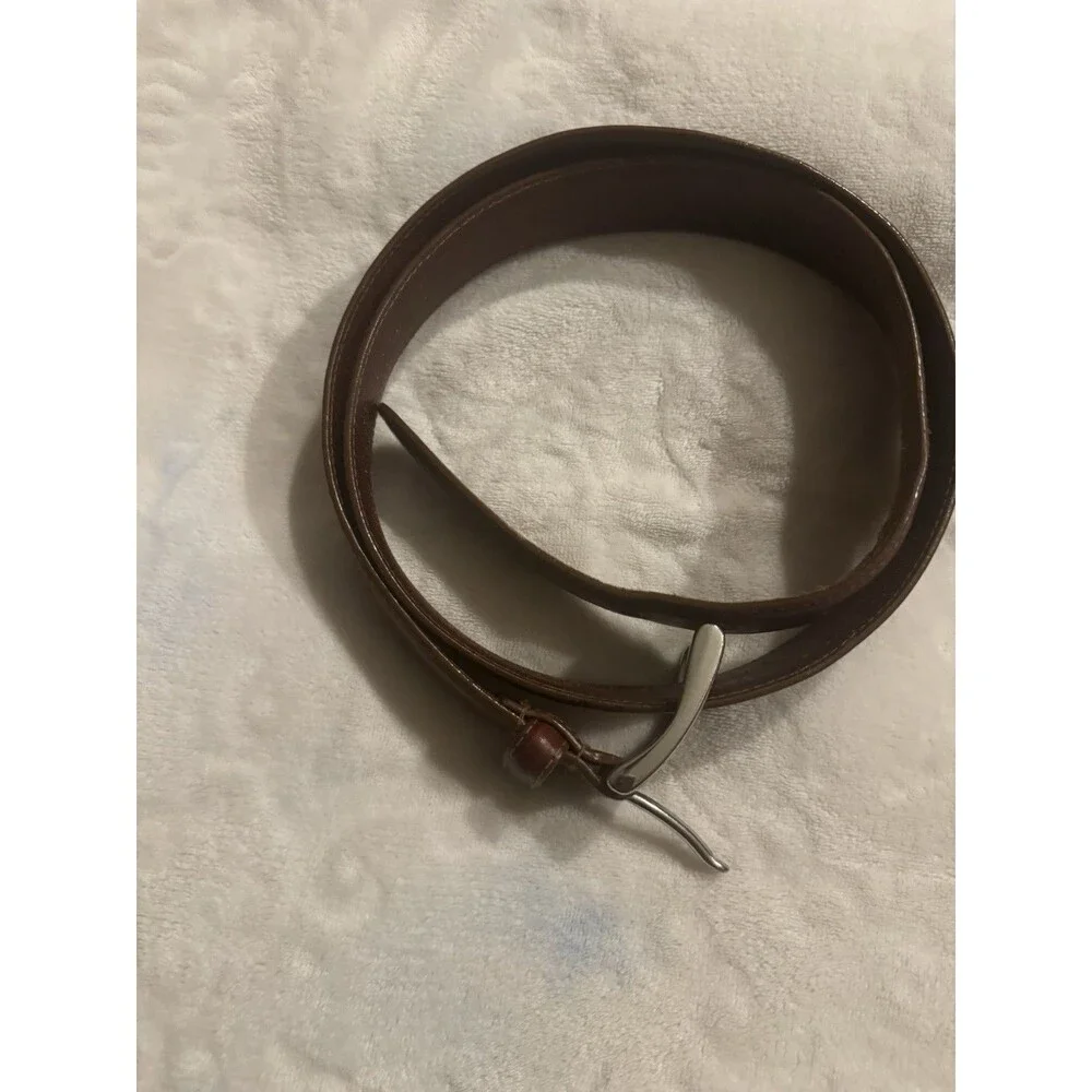 RL RALPH LAUREN WOMEN'S  BROWN LEATHER  BELT Dz 38/95 BRASS USED READ